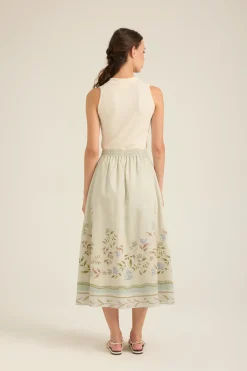Garden Cotton Midi Skirt