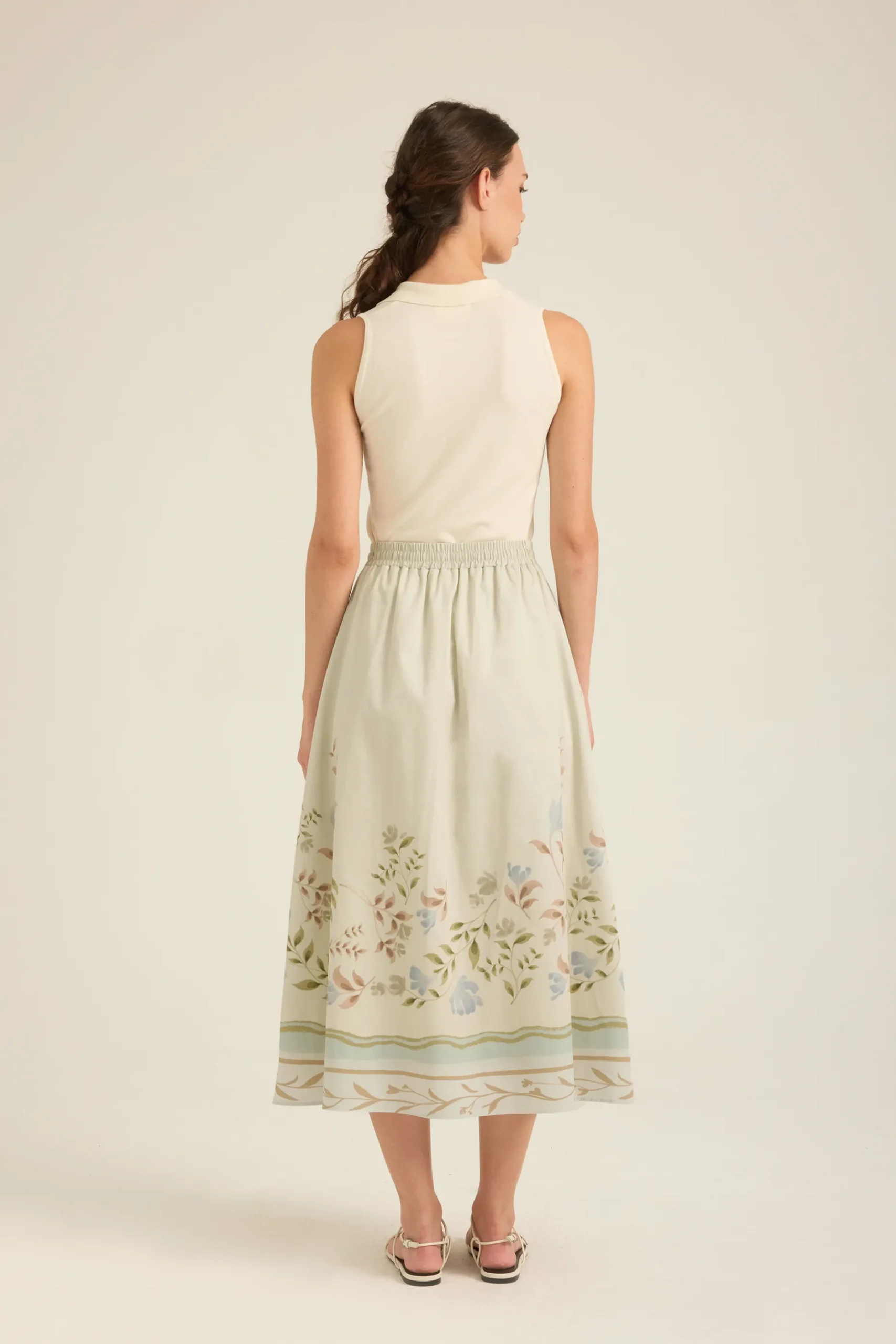 Garden Cotton Midi Skirt