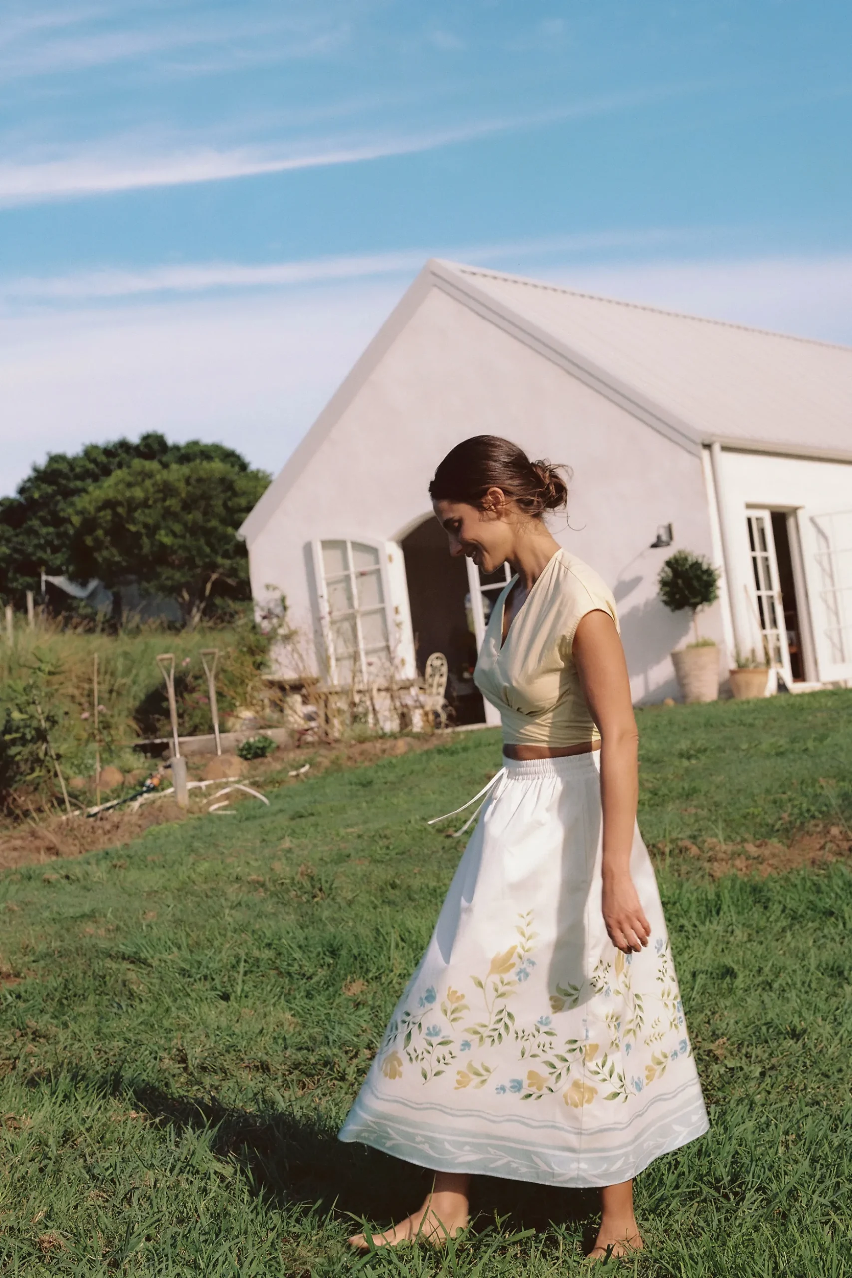 Garden Cotton Midi Skirt