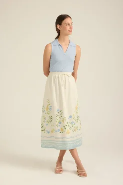 Garden Cotton Midi Skirt