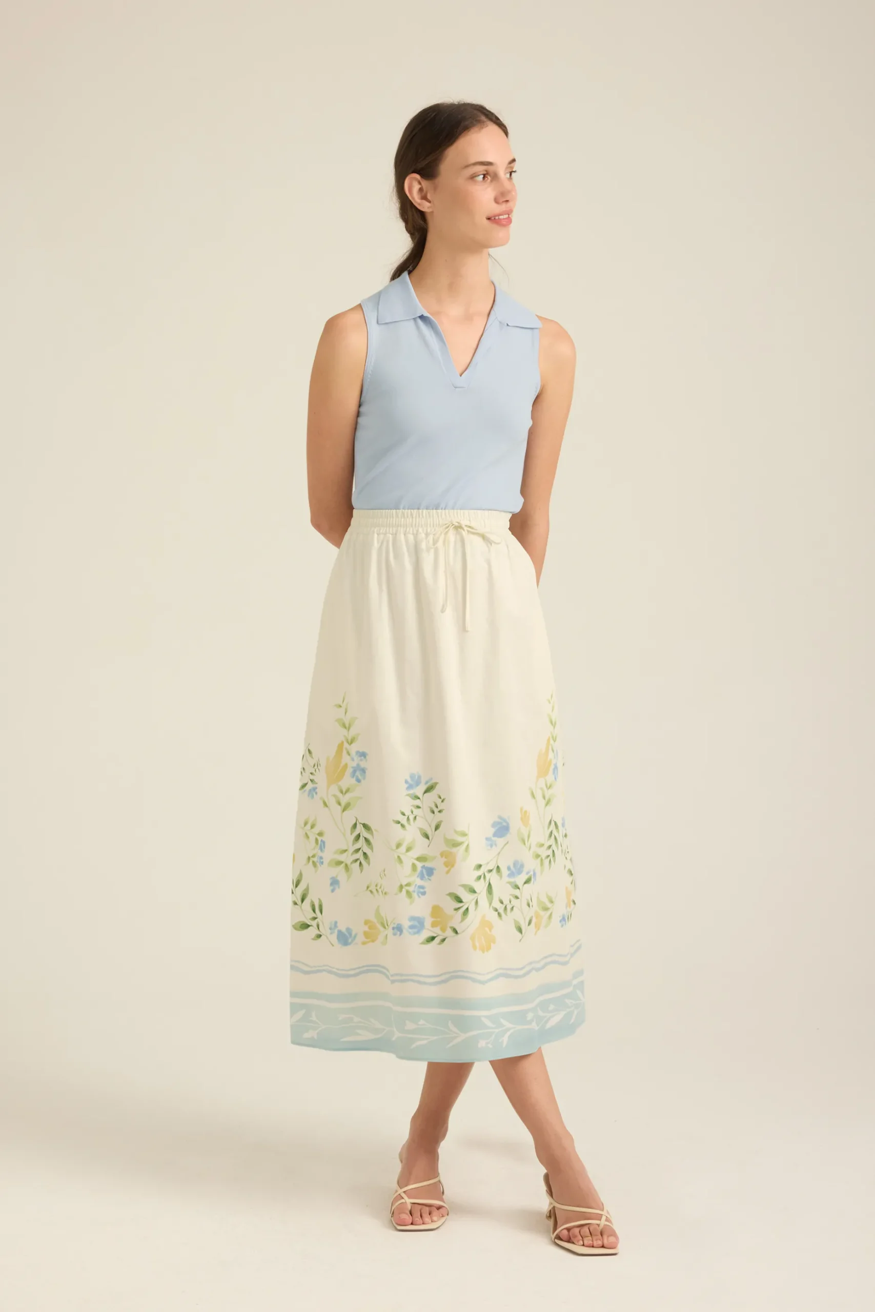 Garden Cotton Midi Skirt