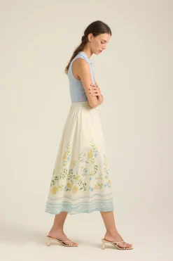 Garden Cotton Midi Skirt
