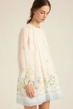 Garden Puff-Sleeve Shift Dress