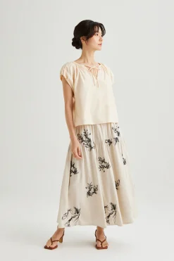 Gathered Cap Sleeve Top