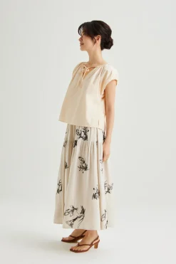 Gathered Cap Sleeve Top