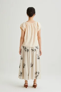 Gathered Cap Sleeve Top