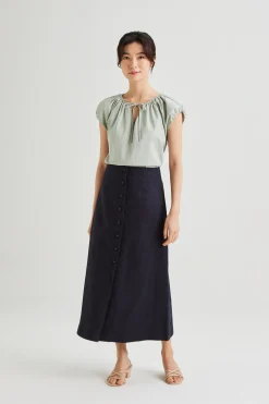 Gathered Cap Sleeve Top