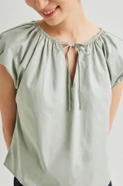 Gathered Cap Sleeve Top