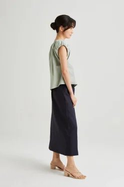 Gathered Cap Sleeve Top