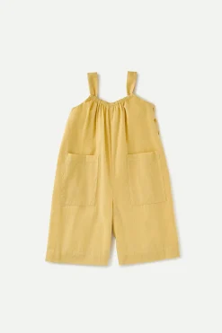 Gathered Cotton Striped Jumpsuit