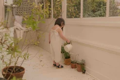 Gathered Linen Jumpsuit