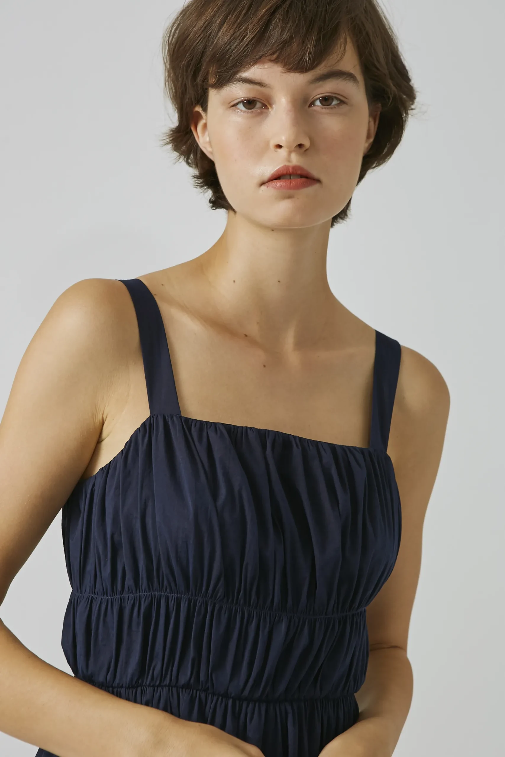 Gathered Seam Midi Dress