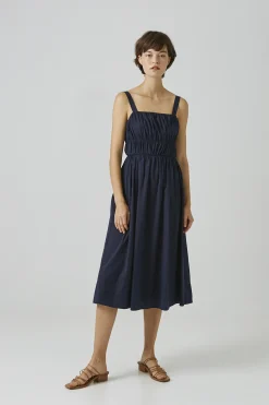 Gathered Seam Midi Dress