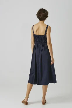 Gathered Seam Midi Dress