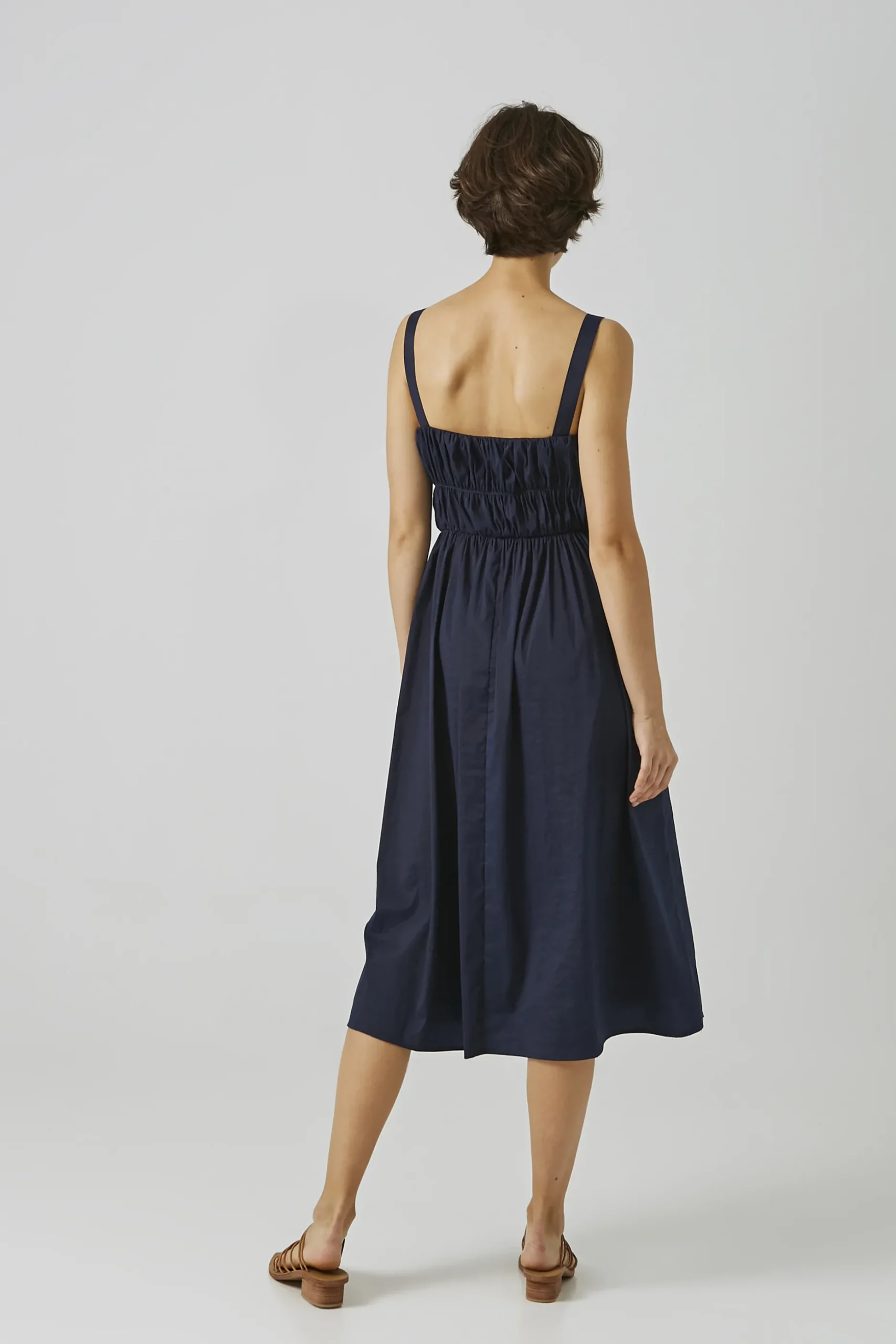 Gathered Seam Midi Dress