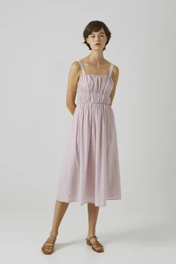Gathered Seam Midi Dress