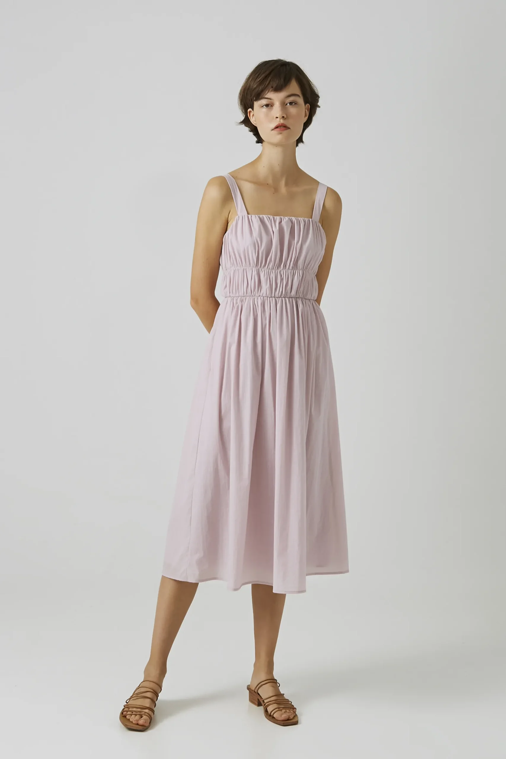 Gathered Seam Midi Dress