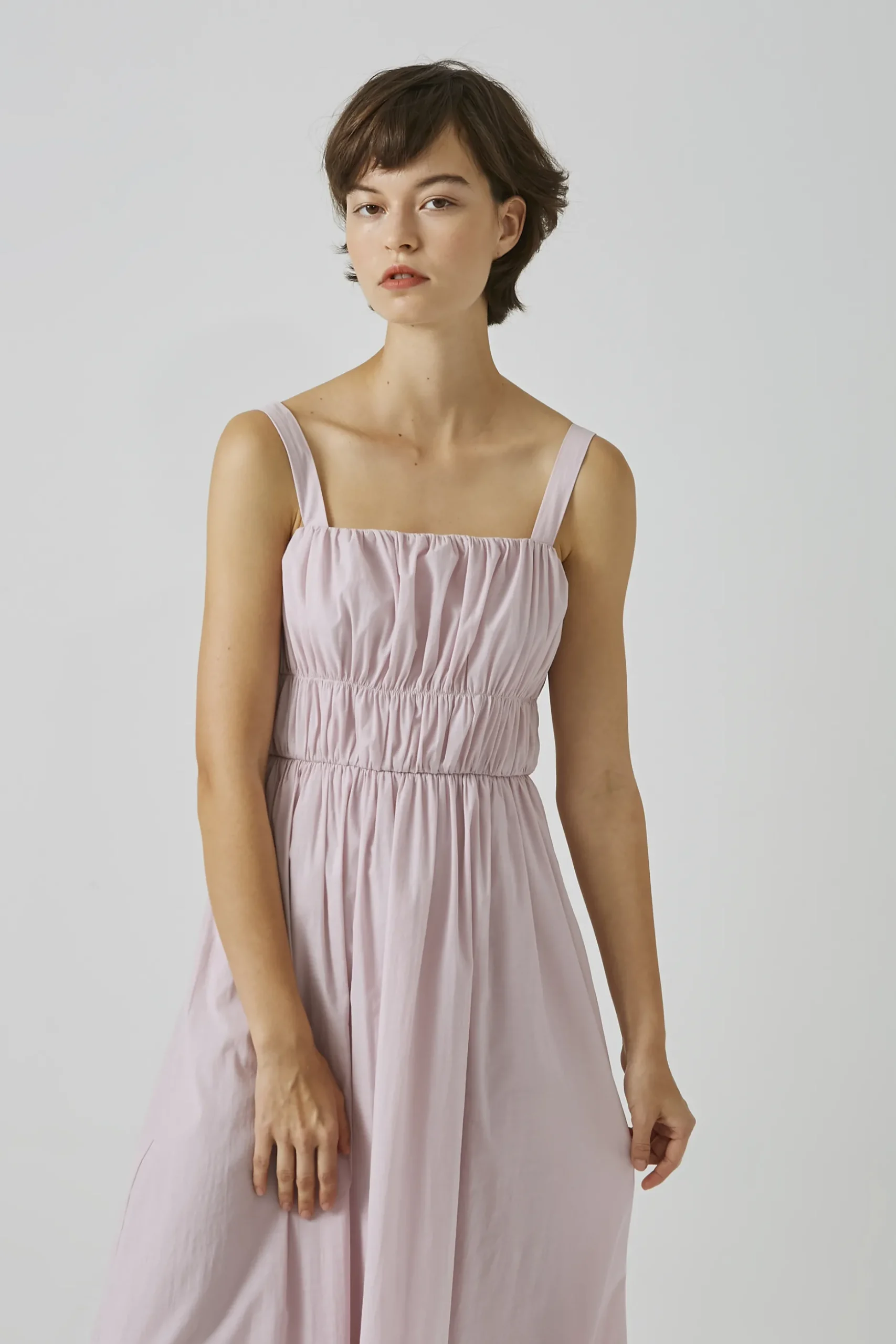 Gathered Seam Midi Dress