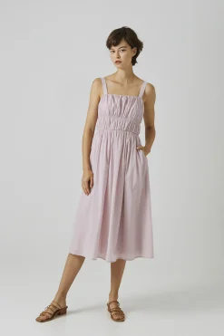Gathered Seam Midi Dress
