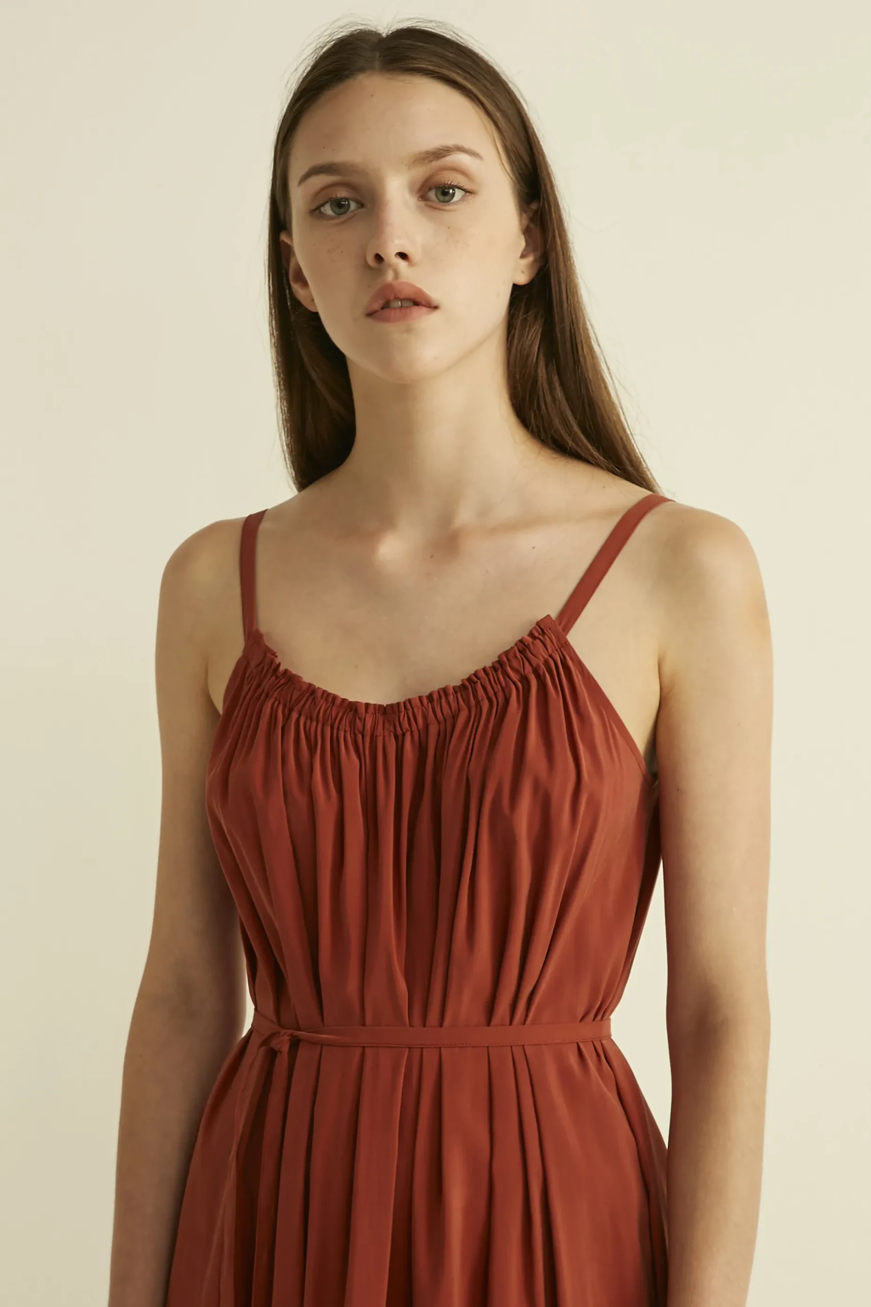 Gathered Viscose Tent Dress