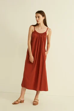 Gathered Viscose Tent Dress