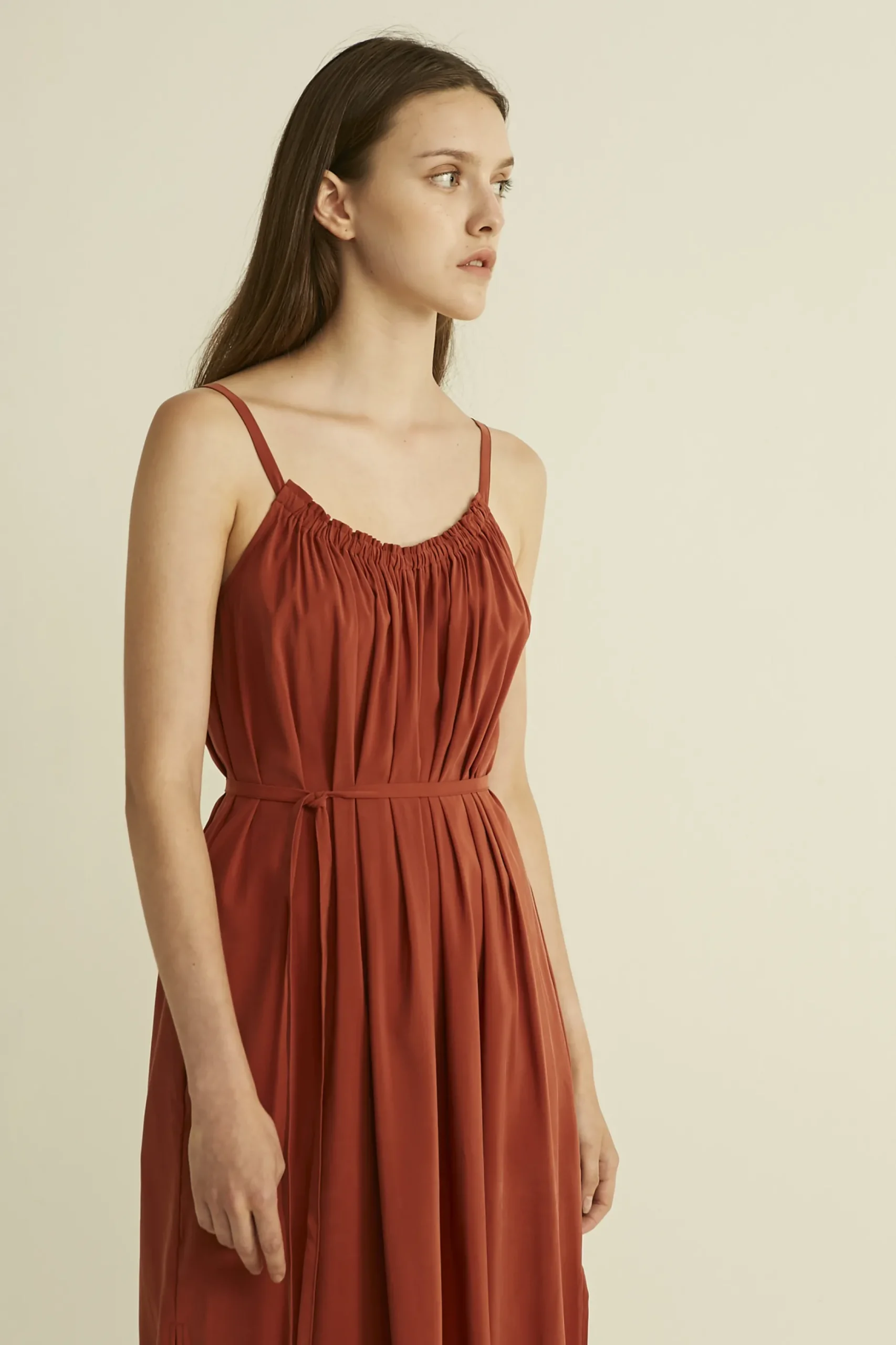 Gathered Viscose Tent Dress
