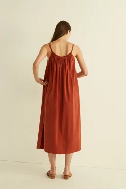 Gathered Viscose Tent Dress