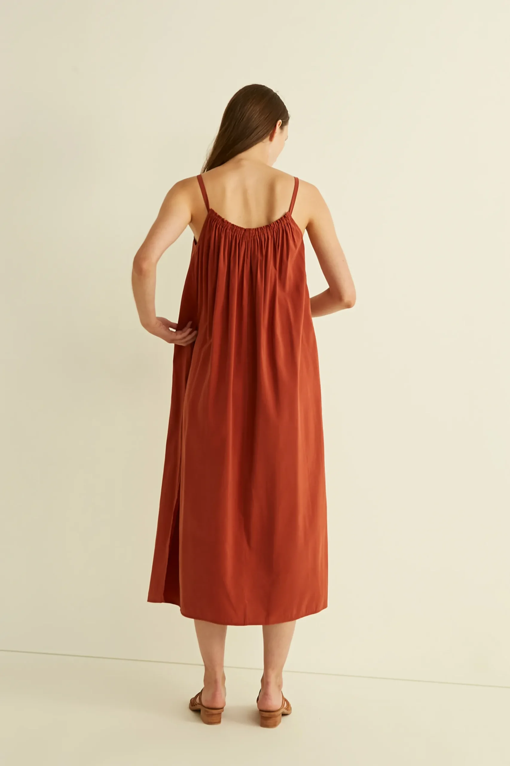 Gathered Viscose Tent Dress