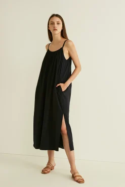 Gathered Viscose Tent Dress