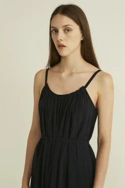 Gathered Viscose Tent Dress