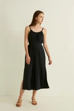 Gathered Viscose Tent Dress