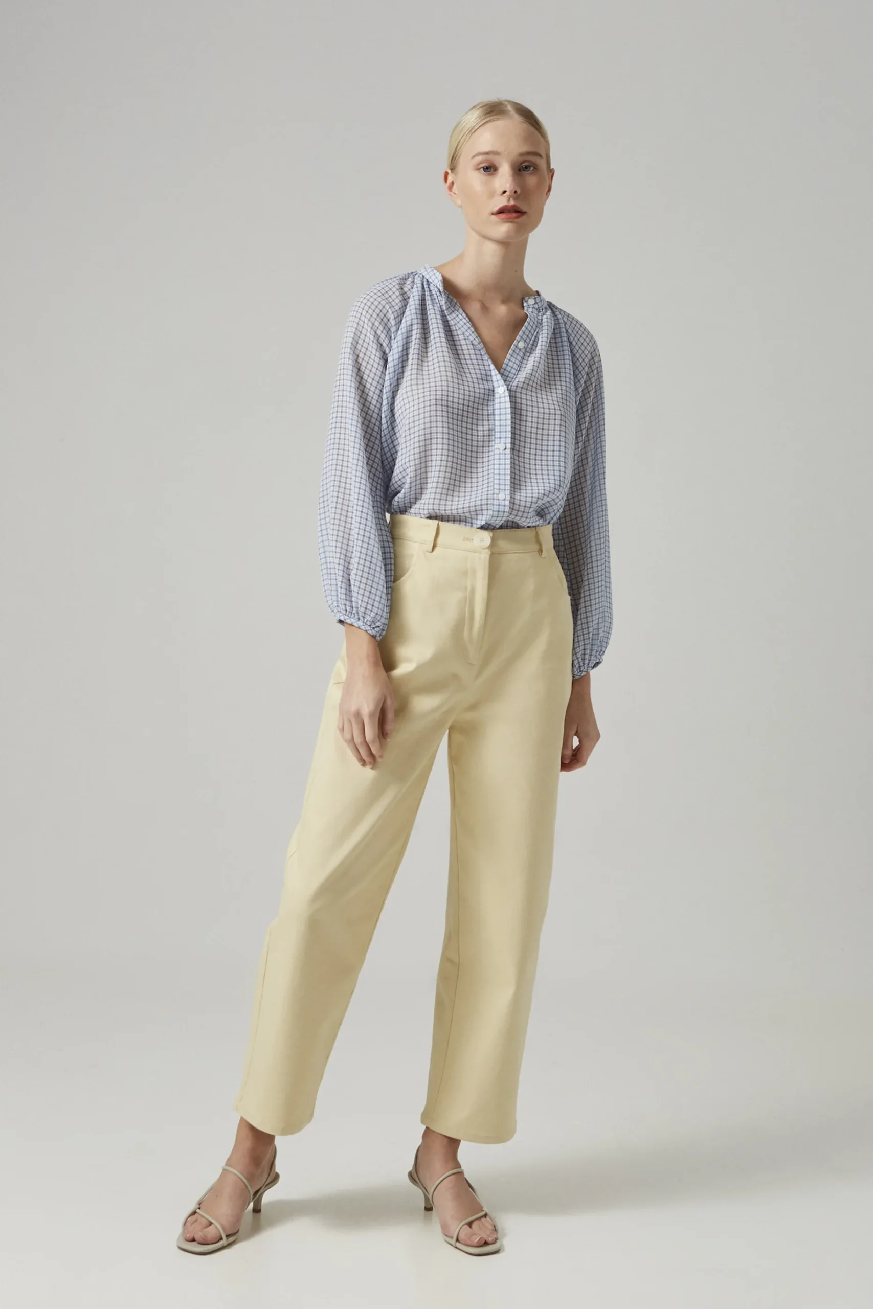 Gingham Billowy Blouse