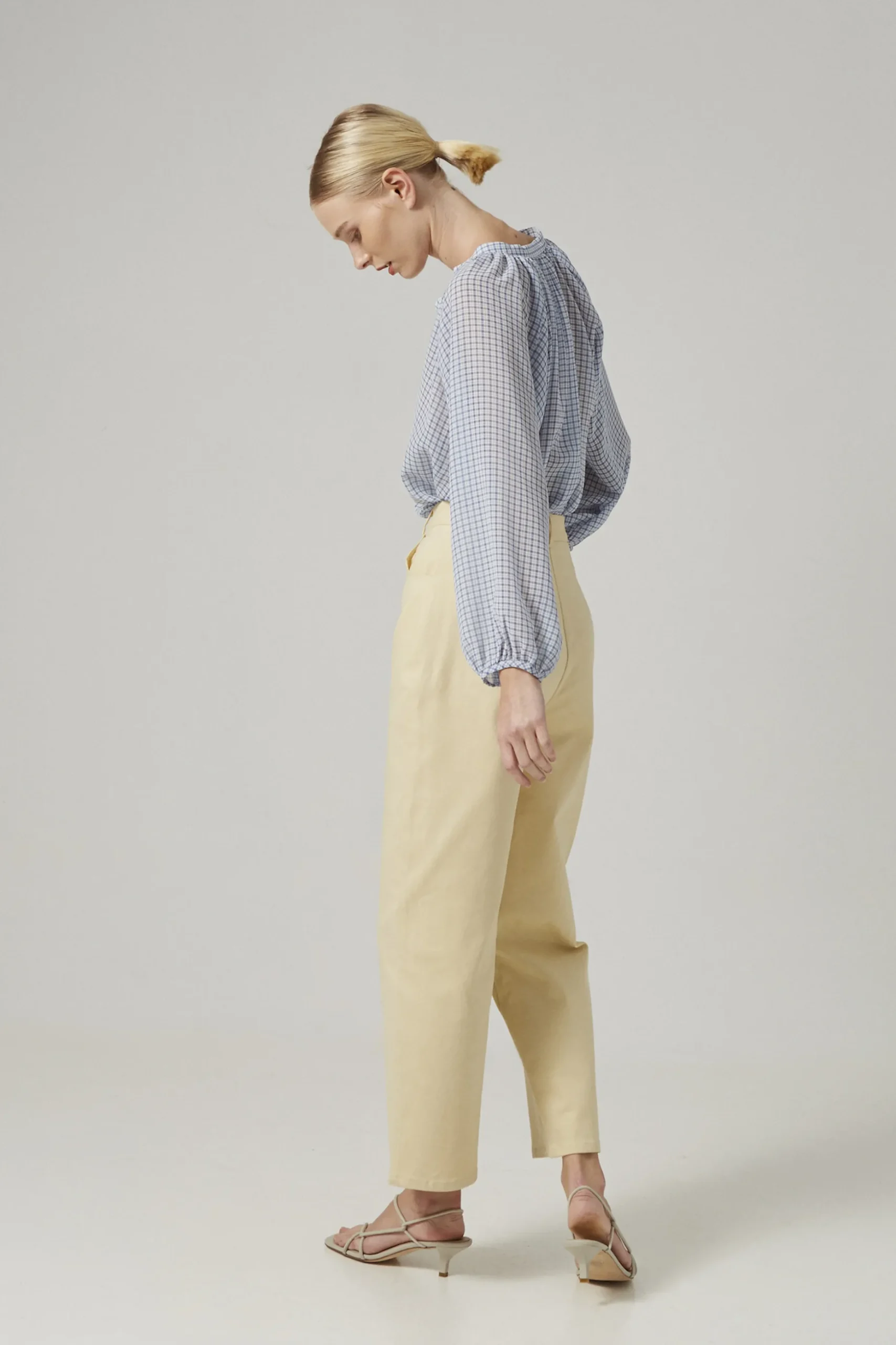 Gingham Billowy Blouse