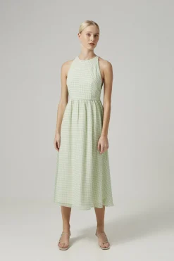 Gingham Midi Dress