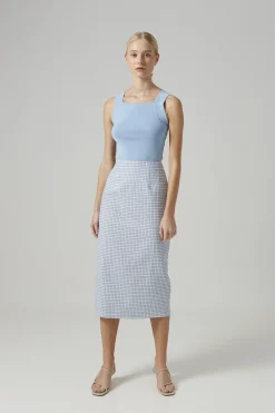 Gingham Pencil Skirt