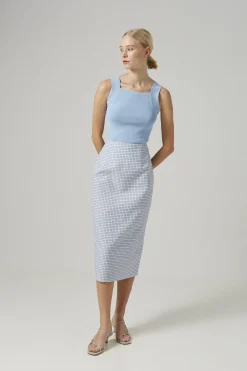Gingham Pencil Skirt