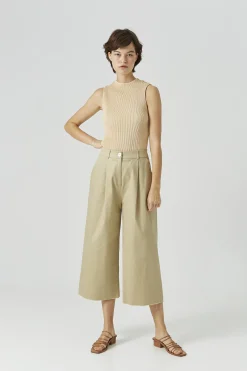 High-Neck Pleated Top