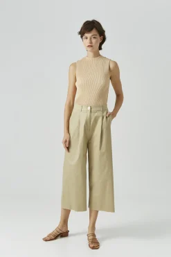 High-Neck Pleated Top