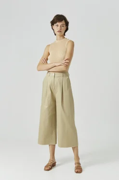 High-Neck Pleated Top