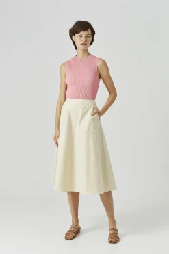 High-Neck Pleated Top