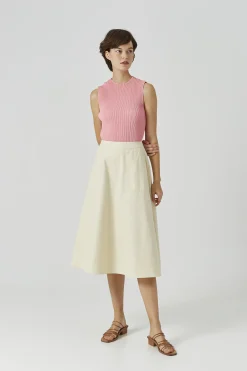 High-Neck Pleated Top