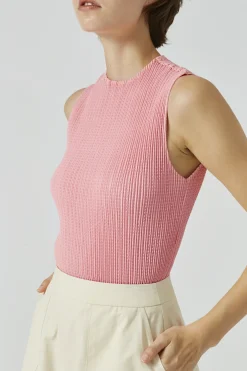 High-Neck Pleated Top