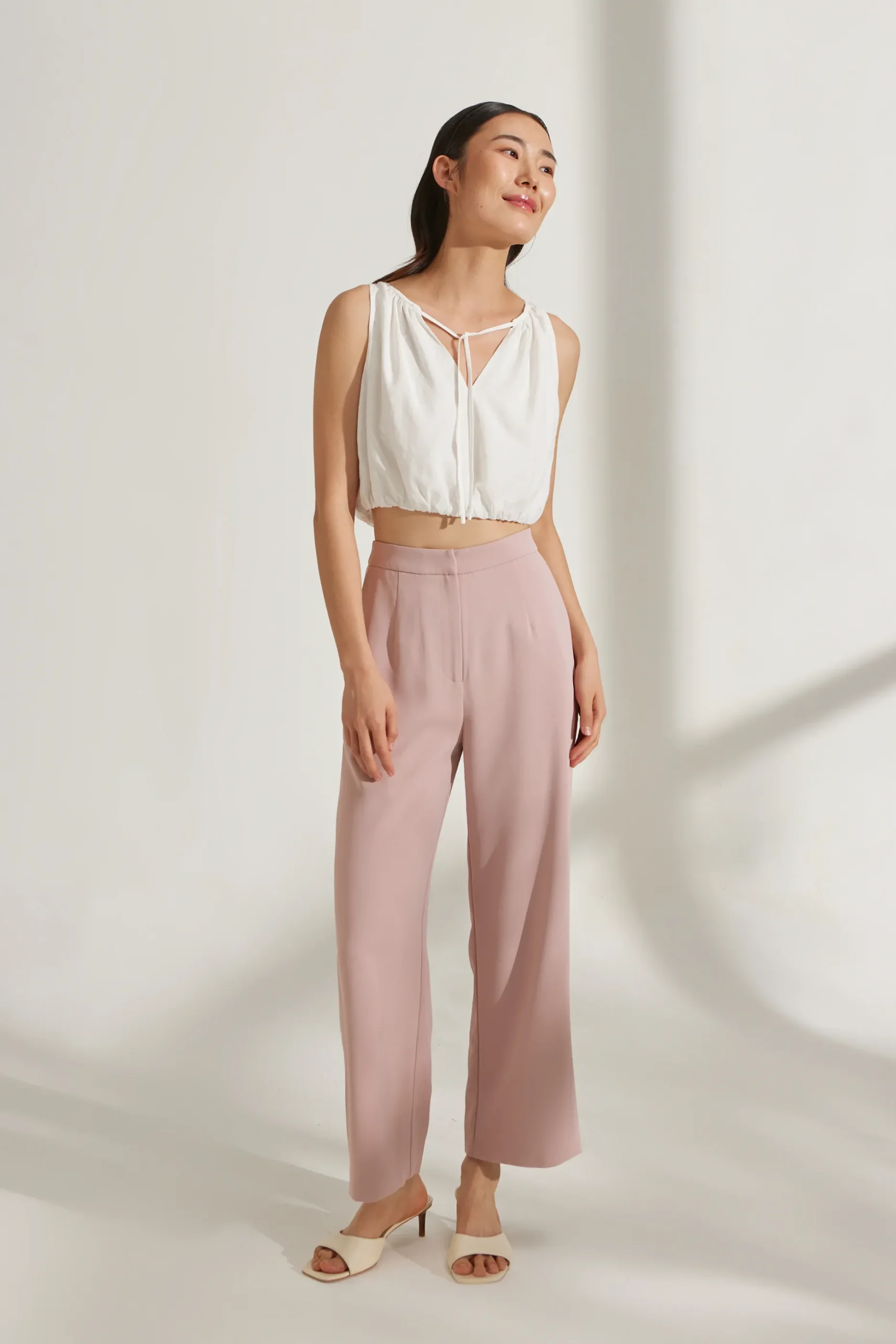 High-Waisted Longline Pants