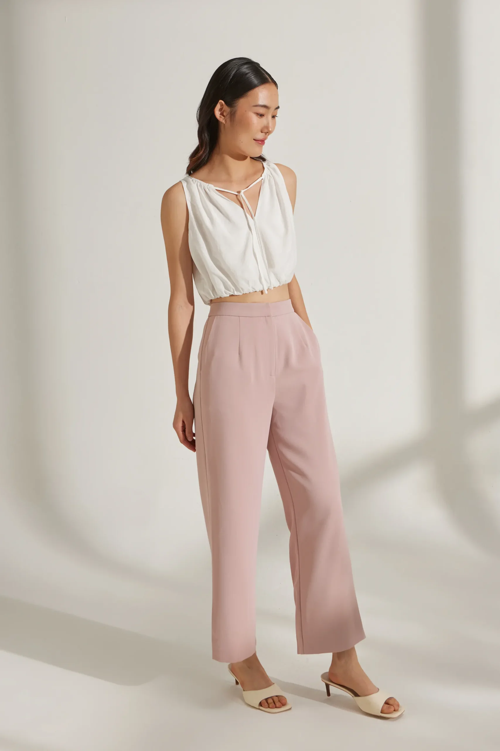 High-Waisted Longline Pants