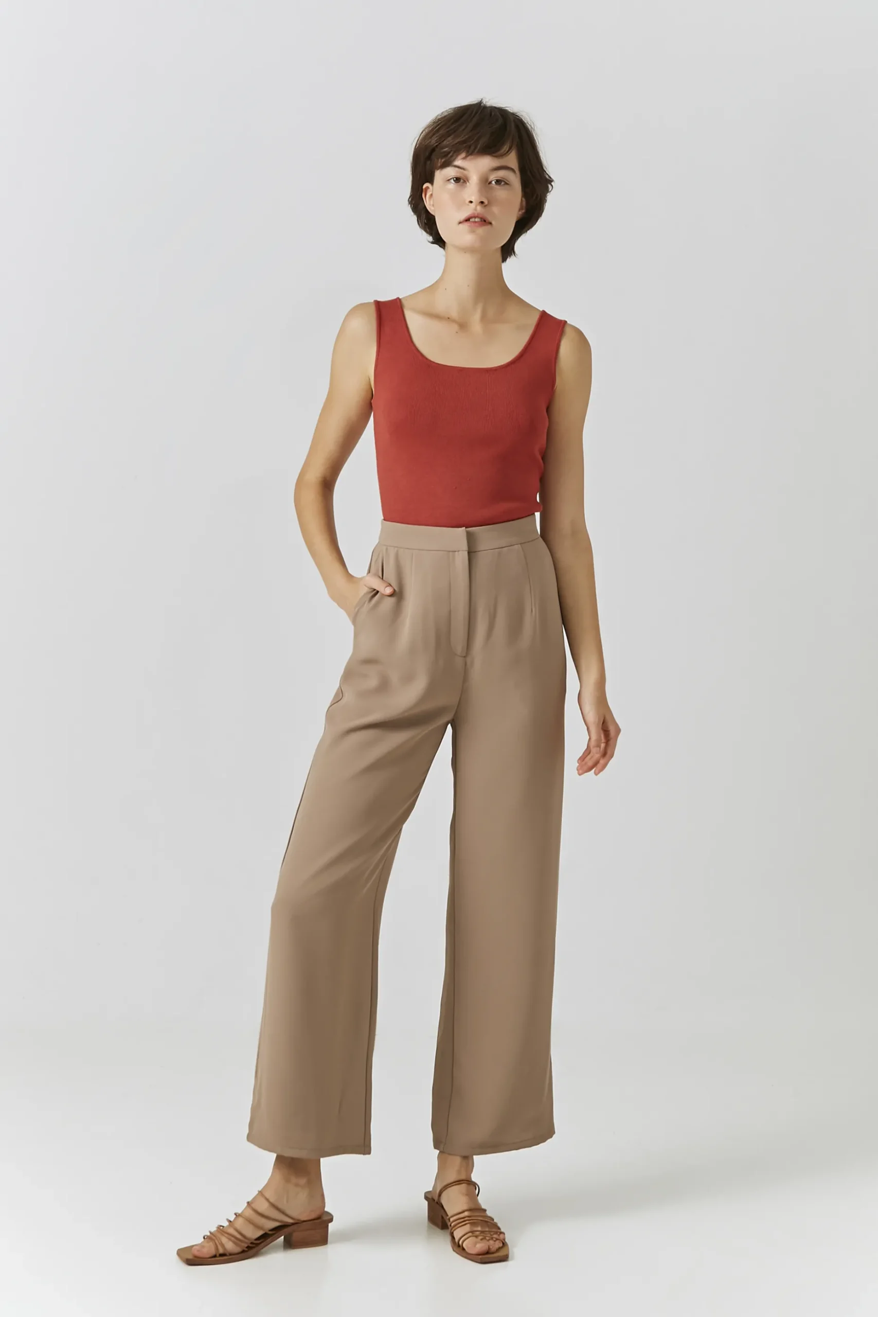 High-Waisted Longline Pants