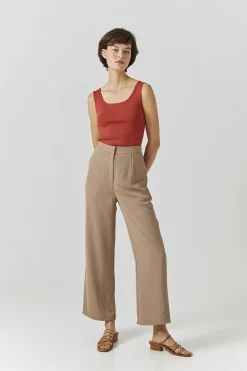High-Waisted Longline Pants