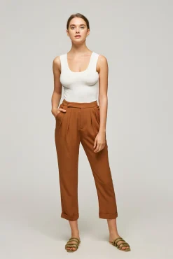 High-Waisted Pleat Pants