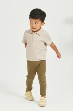 Knitted Button-Front Polo