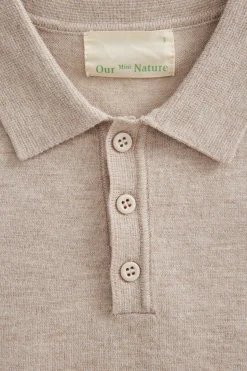 Knitted Button-Front Polo