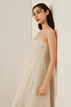 Lace-Trim Smocked-Back Dress